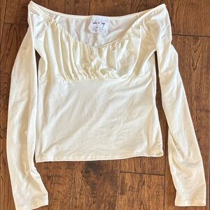 Sadie & Sage Cream Long Sleeve Top